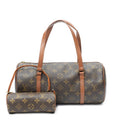Handbag Papillon 26 Brown Monogram Canvas
