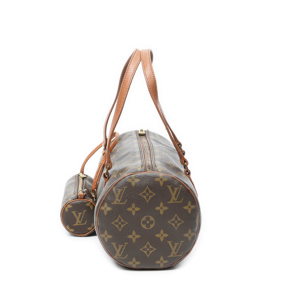 Handbag Papillon 26 Brown Monogram Canvas