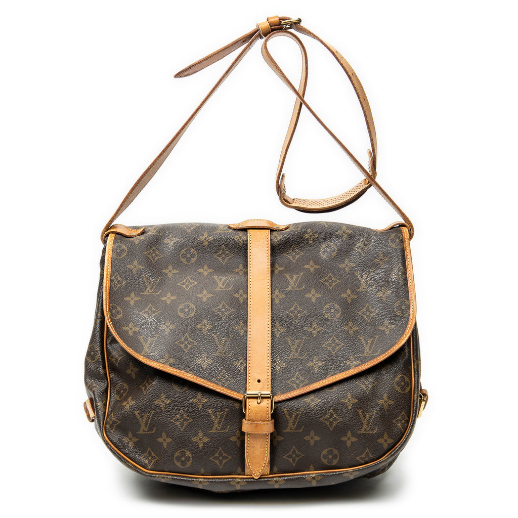 Handbag Saumur GM Brown Monogram Canvas