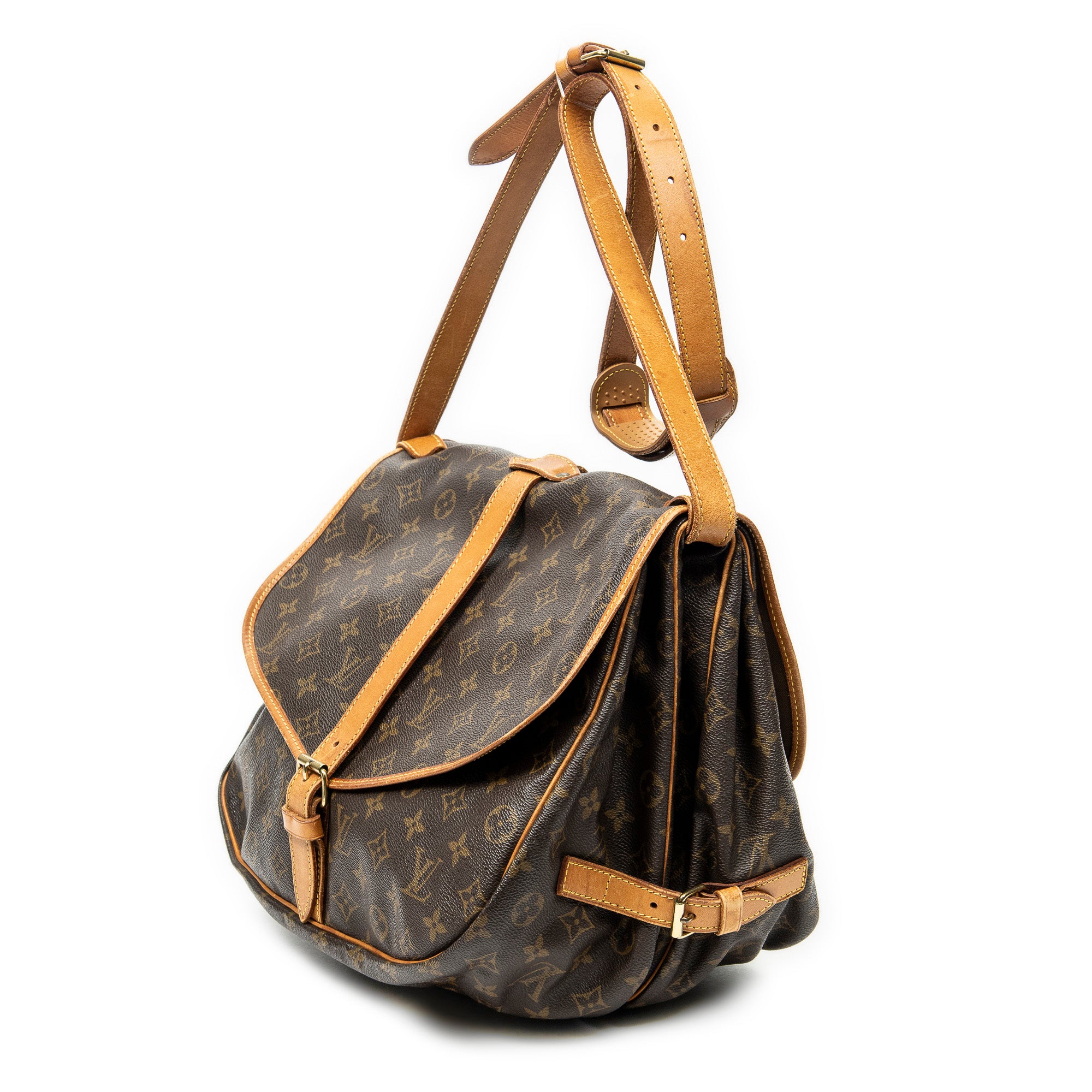 Handbag Saumur GM Brown Monogram Canvas