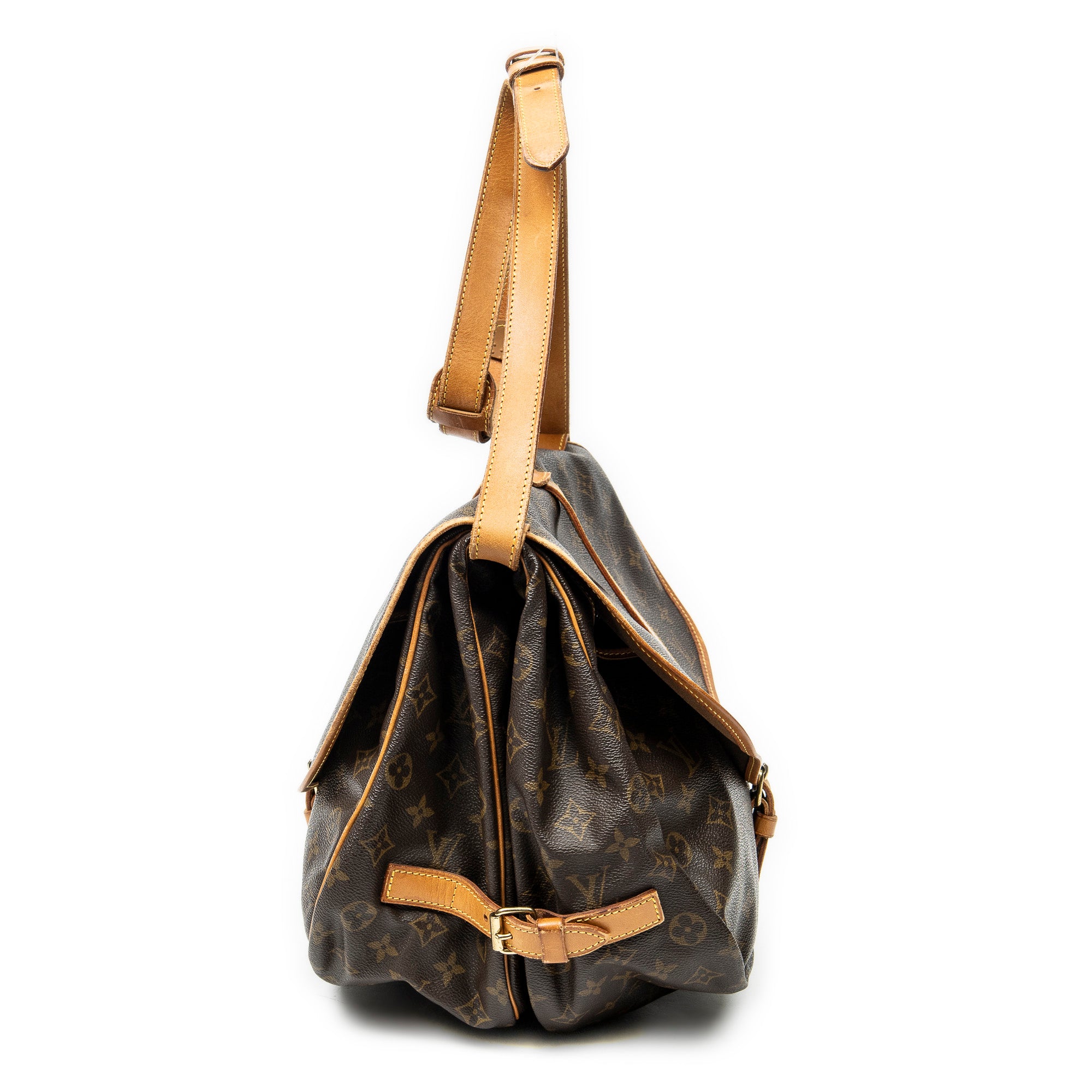 Handbag Saumur GM Brown Monogram Canvas
