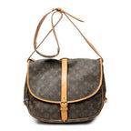 Handbag Saumur GM Brown Monogram Canvas
