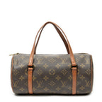 Handbag Papillon 26 Brown Monogram Canvas