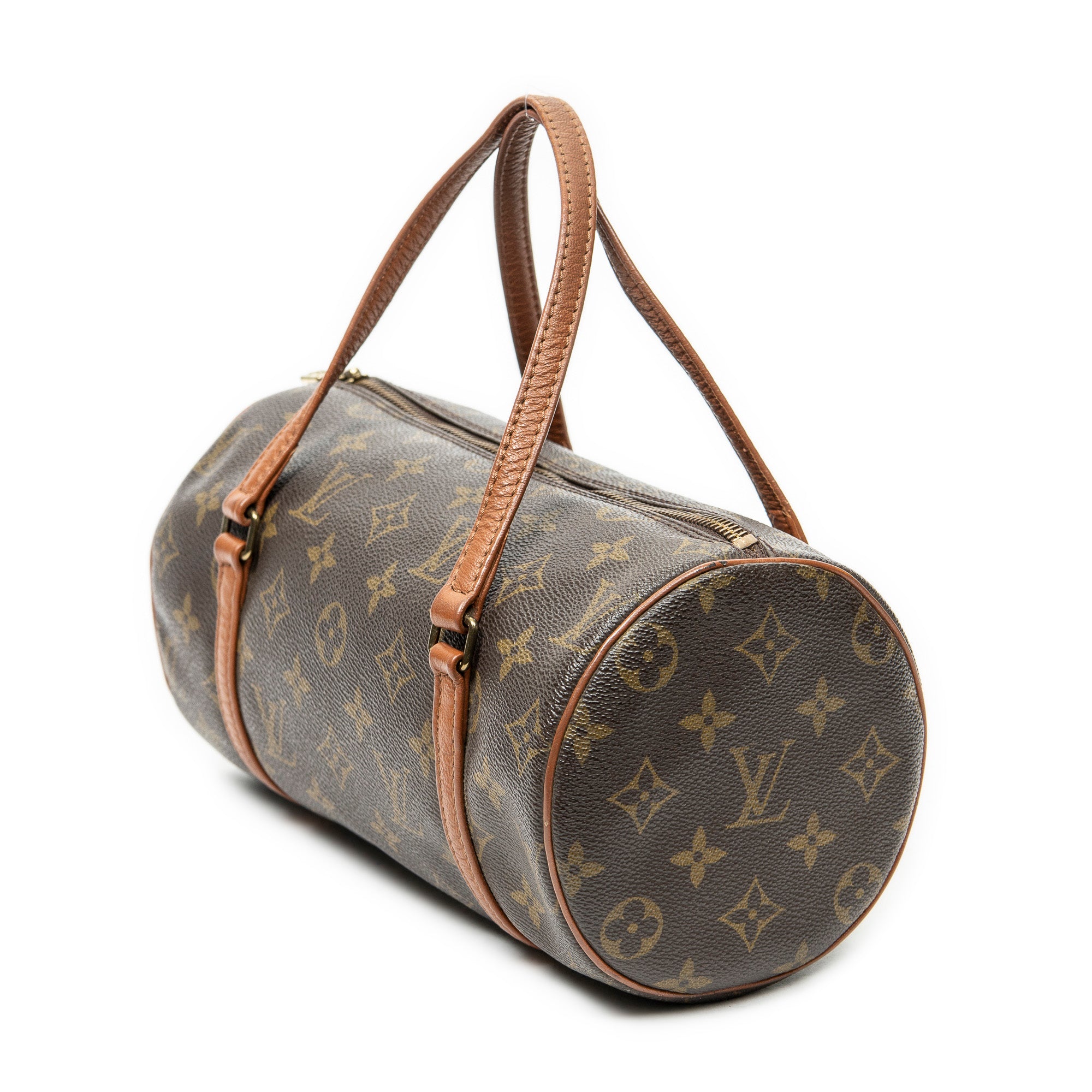 Handbag Papillon 26 Brown Monogram Canvas