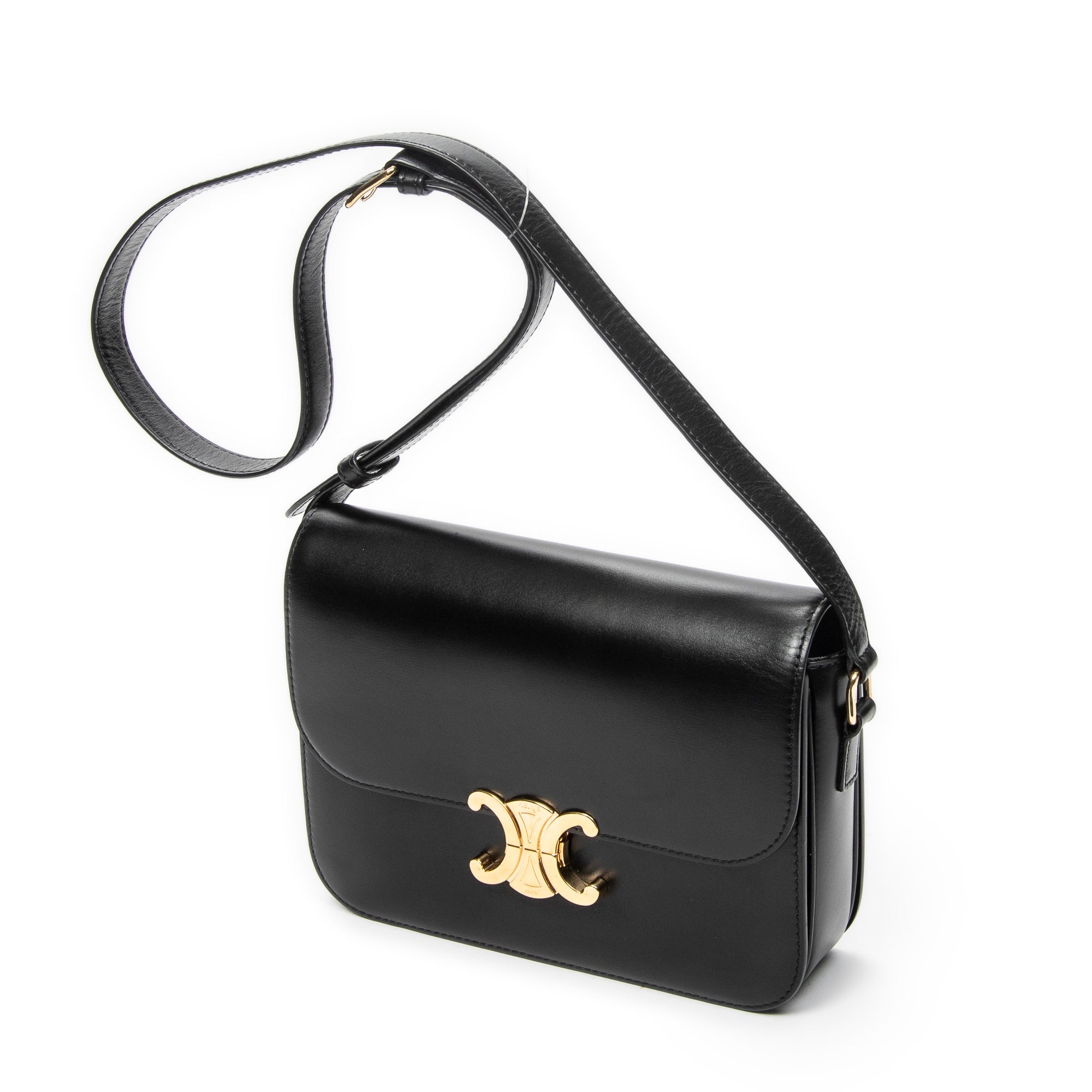 Shoulder Bag Classique Triomphe Crossbody Black Calfskin Leather