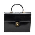 Handbag Vintage Top Handle Flap Business Bag Black Calfskin Leather