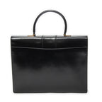 Handbag Vintage Top Handle Flap Business Bag Black Calfskin Leather
