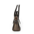 Shoulder Bag Micro Luggage Dark Brown Pebbled Calfskin Leather