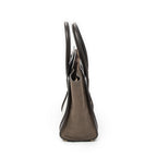 Shoulder Bag Micro Luggage Dark Brown Pebbled Calfskin Leather