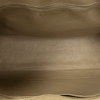 Handbag CC Wood Handle Tote Ivory Quilted Caviar Leather