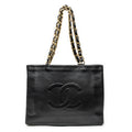 Shoulder Bag Vintage CC Large Chain Tote Black Lambskin Leather