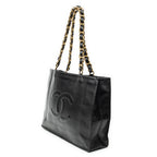 Shoulder Bag Vintage CC Large Chain Tote Black Lambskin Leather