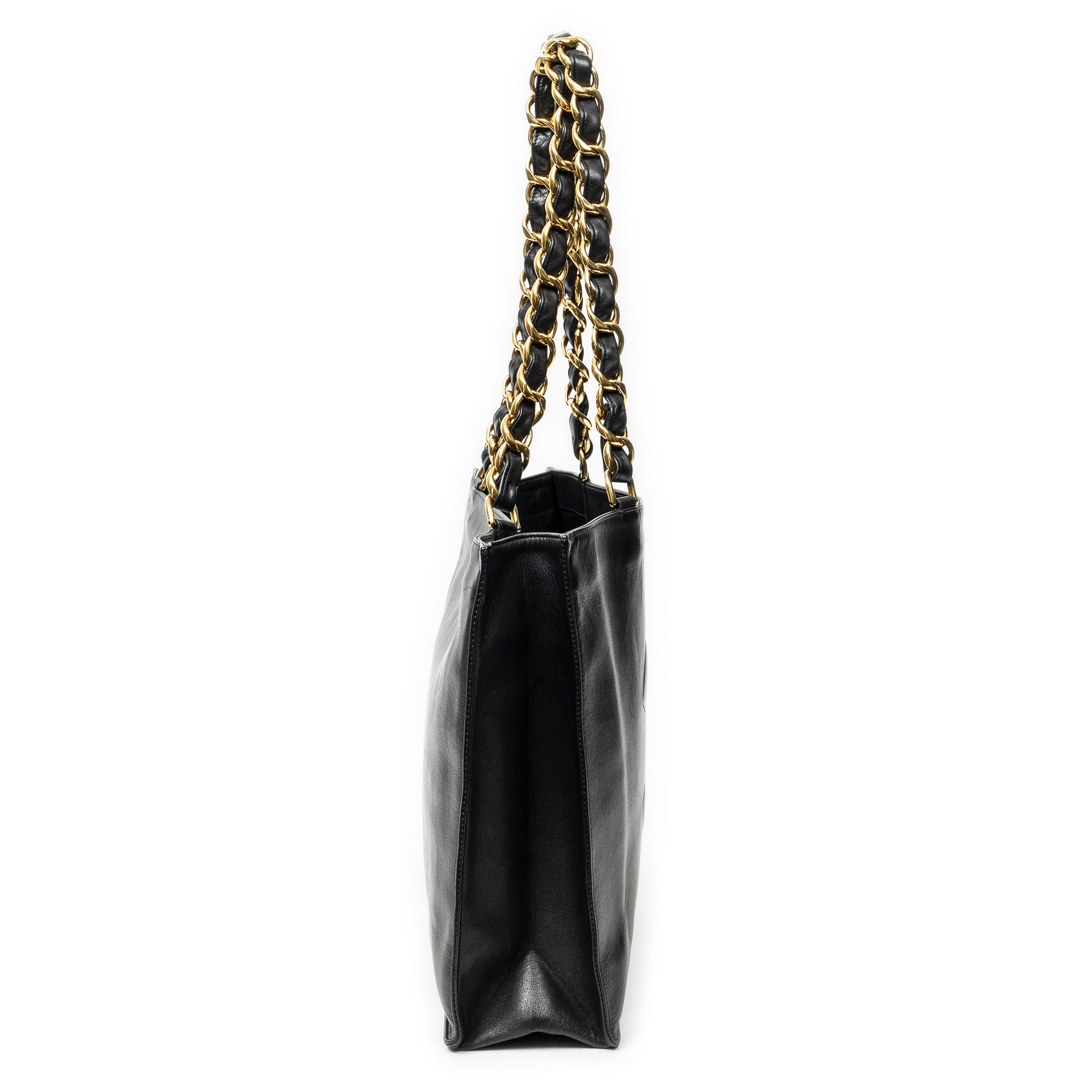 Shoulder Bag Vintage CC Large Chain Tote Black Lambskin Leather
