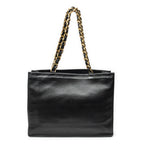 Shoulder Bag Vintage CC Large Chain Tote Black Lambskin Leather