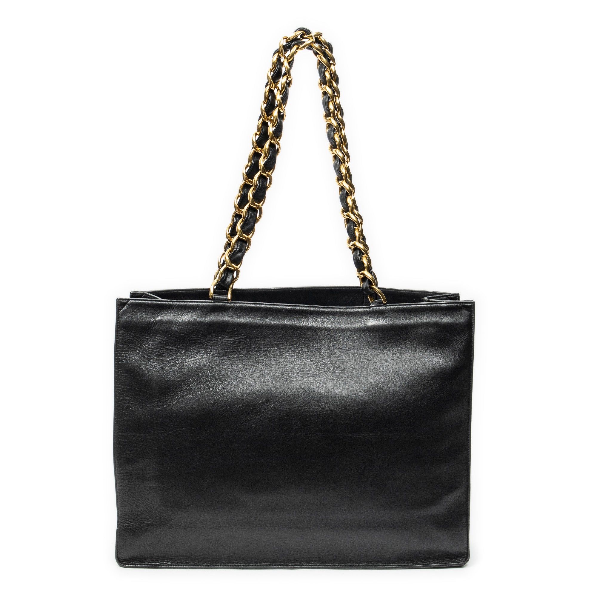 Shoulder Bag Vintage CC Large Chain Tote Black Lambskin Leather