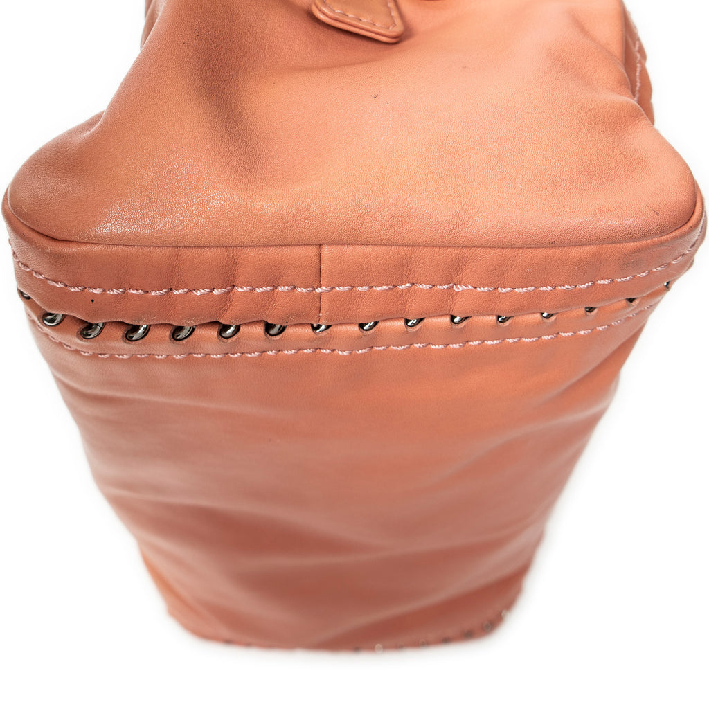Shoulder Bag Luxe Ligne Bowler Pink Lambskin Leather