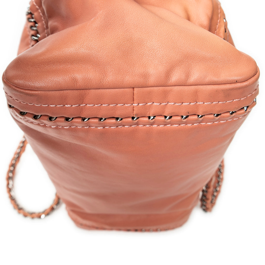Shoulder Bag Luxe Ligne Bowler Pink Lambskin Leather
