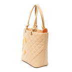 Shoulder Bag Cambon Ligne Bucket Tote Beige Quilted Lambskin Leather