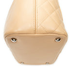 Shoulder Bag Cambon Ligne Bucket Tote Beige Quilted Lambskin Leather