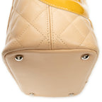 Shoulder Bag Cambon Ligne Bucket Tote Beige Quilted Lambskin Leather
