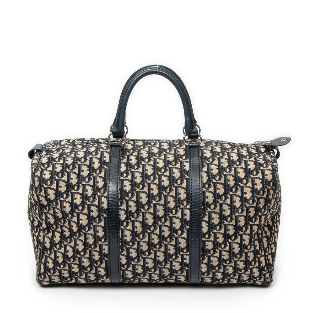 Travel Bag Vintage Medium Travel Boston Navy Diorissimo Canvas