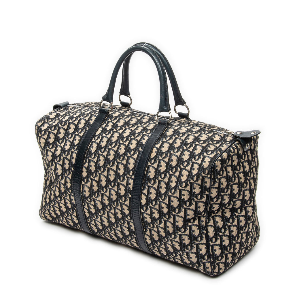 Travel Bag Vintage Medium Travel Boston Navy Diorissimo Canvas