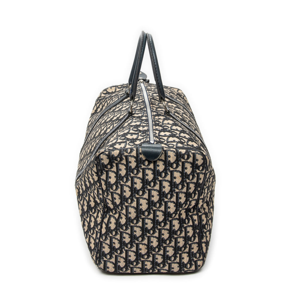 Travel Bag Vintage Medium Travel Boston Navy Diorissimo Canvas