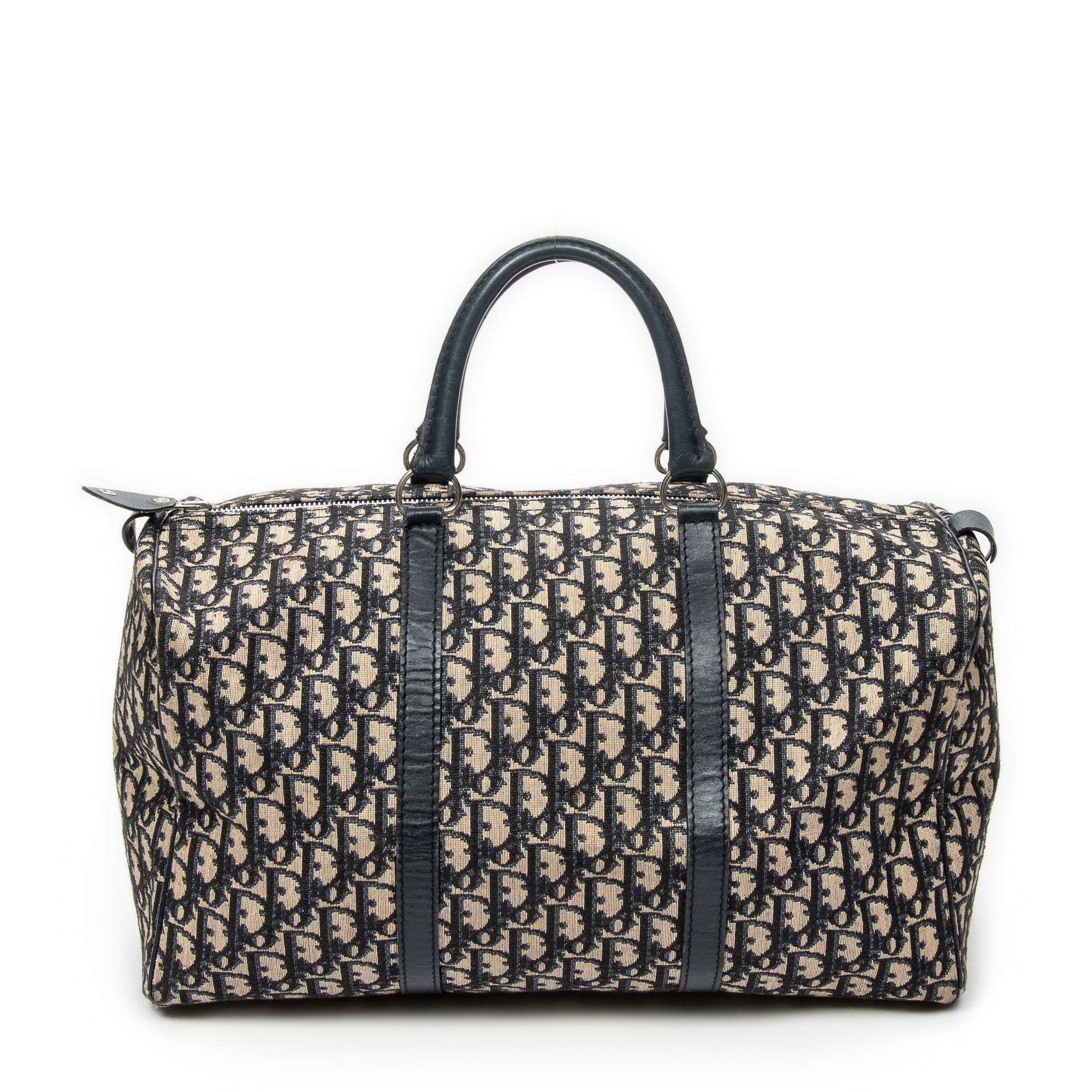 Travel Bag Vintage Medium Travel Boston Navy Diorissimo Canvas