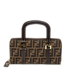 Handbag Top Handle Zip Wallet Brown Zucca Canvas