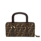 Handbag Top Handle Zip Wallet Brown Zucca Canvas