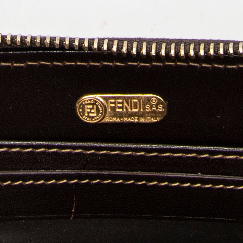 Handbag Top Handle Zip Wallet Brown Zucca Canvas