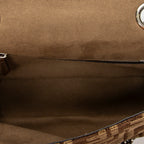 Shoulder Bag Midi Baguette Chain Crossbody Brown Zucca Velvet Canvas