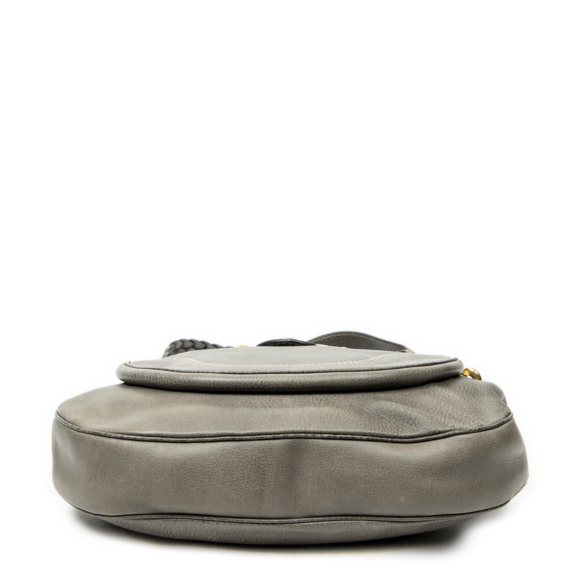 Shoulder Bag Large New Pelham Hobo Grey Grained Calfskin Leather