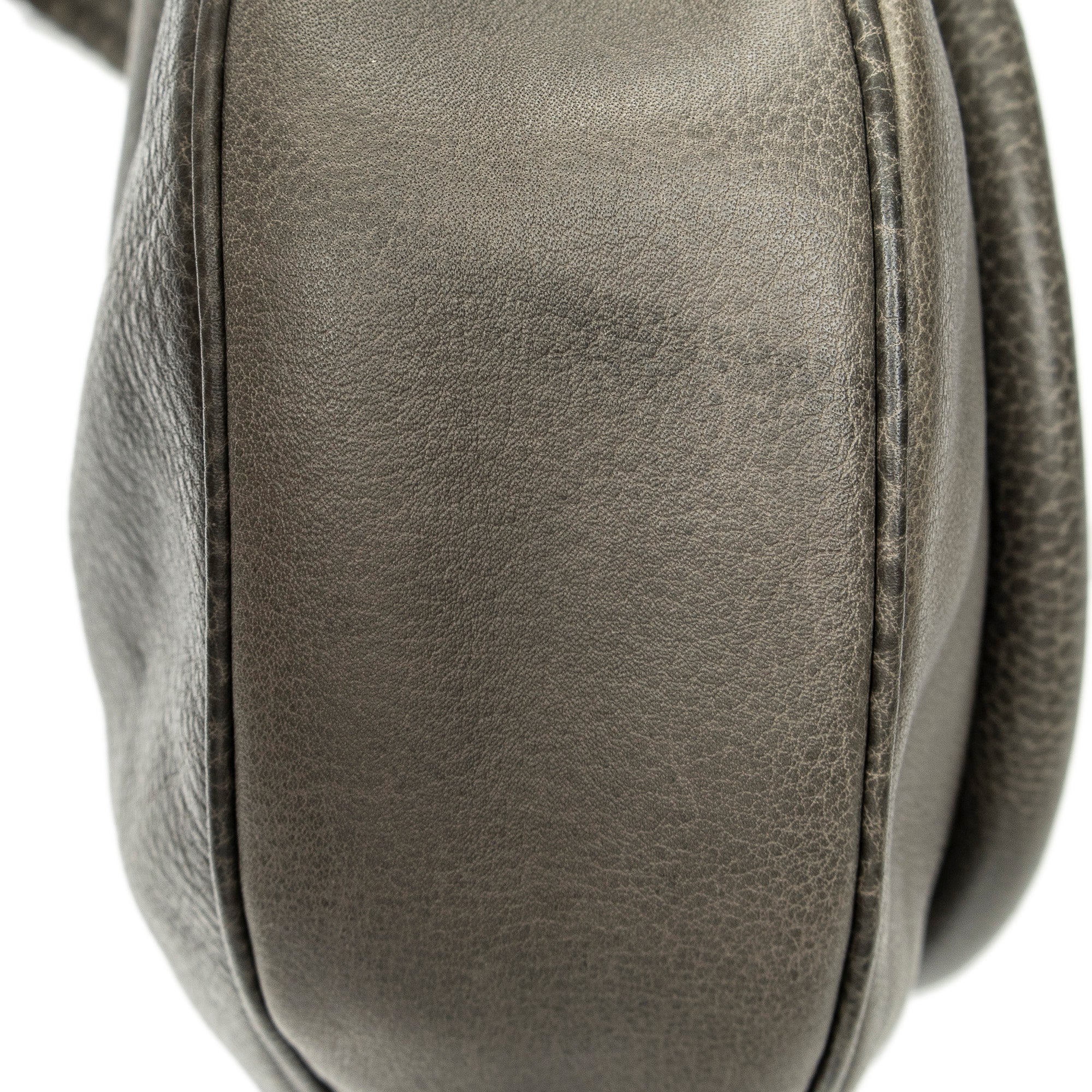 Shoulder Bag Large New Pelham Hobo Grey Grained Calfskin Leather