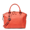Shoulder Bag Medium GG Charm Dome Satchel Red Grained Calfskin Leather