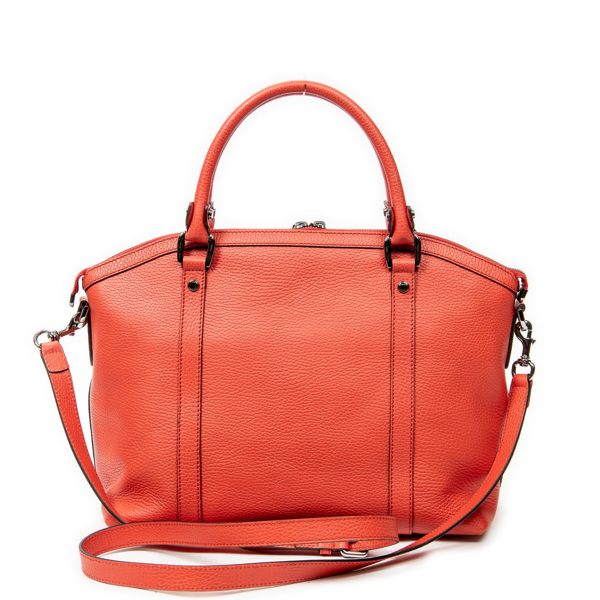 Shoulder Bag Medium GG Charm Dome Satchel Red Grained Calfskin Leather