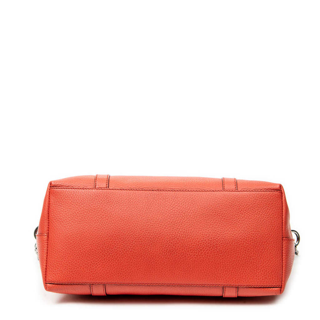 Shoulder Bag Medium GG Charm Dome Satchel Red Grained Calfskin Leather