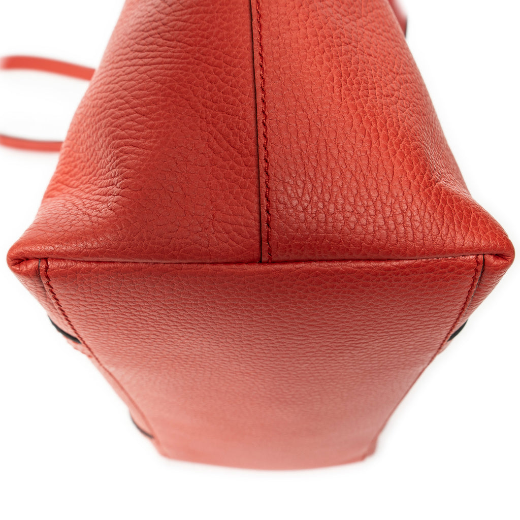 Shoulder Bag Medium GG Charm Dome Satchel Red Grained Calfskin Leather