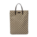 Handbag Flat Tote Brown Supreme Coated Canvas