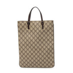 Handbag Flat Tote Brown Supreme Coated Canvas