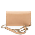 Shoulder Bag Interlocking G Chain Wallet Beige Grained Calfskin Leather