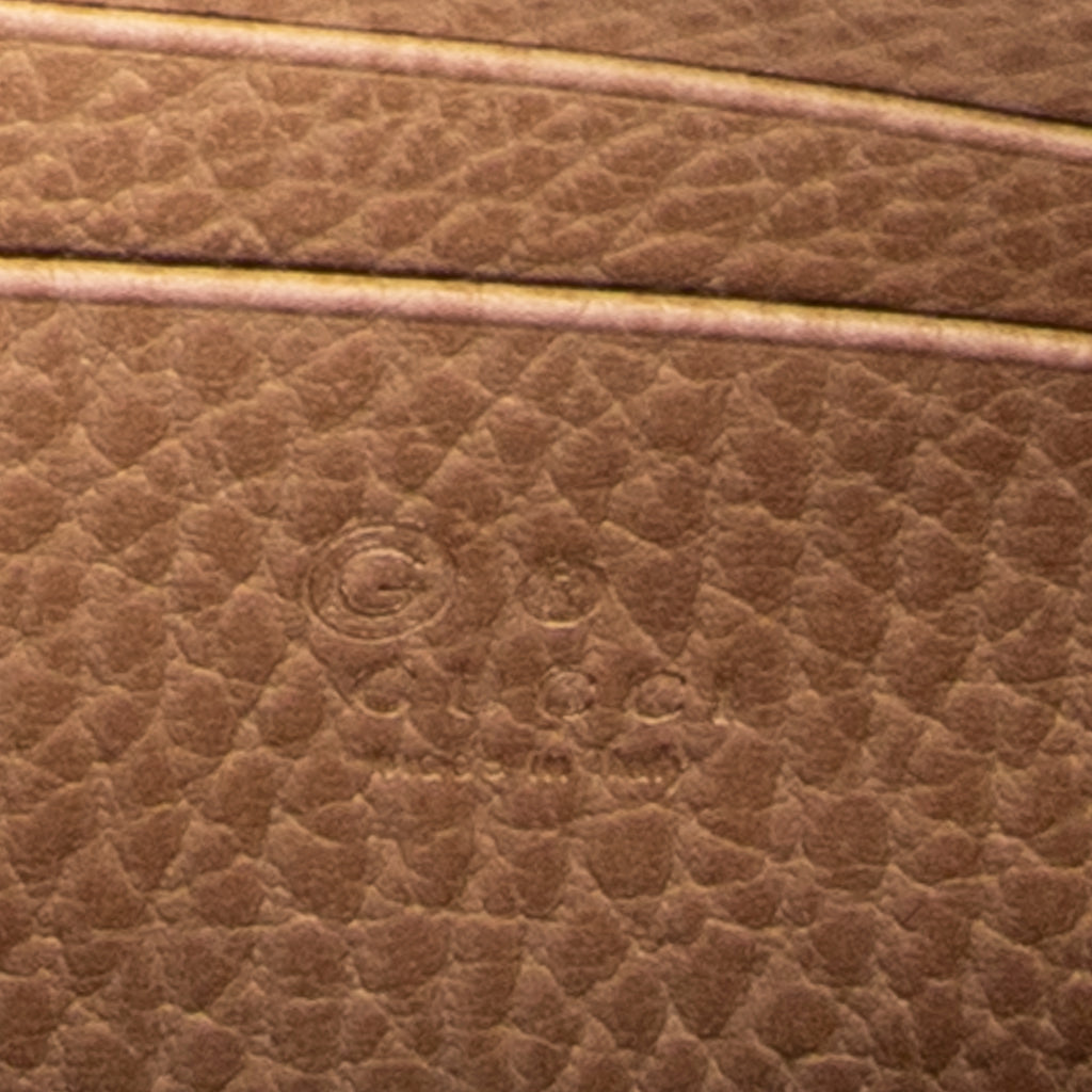Shoulder Bag Interlocking G Chain Wallet Beige Grained Calfskin Leather