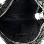 Shoulder Bag Square Front Zip Crossbody Grey Guccissima Imprint Coated Canvas