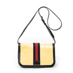 Shoulder Bag Web Ophidia Flap Crossbody Yellow Monogrammed Coated Canvas