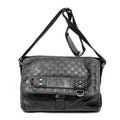 Shoulder Bag Web Medium Rubber Messenger Black Guccissima Leather