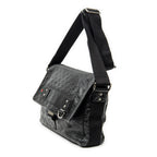Shoulder Bag Web Medium Rubber Messenger Black Guccissima Leather