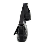 Shoulder Bag Web Medium Rubber Messenger Black Guccissima Leather