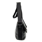 Shoulder Bag Web Medium Rubber Messenger Black Guccissima Leather
