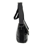Shoulder Bag Web Medium Rubber Messenger Black Guccissima Leather