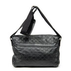 Shoulder Bag Web Medium Rubber Messenger Black Guccissima Leather